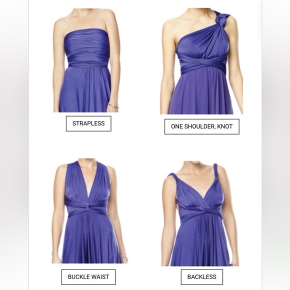 Dressy Collection Dessy Twist Wrap Short With Chiffon In Platinum Size M NWT - Picture 6 of 16